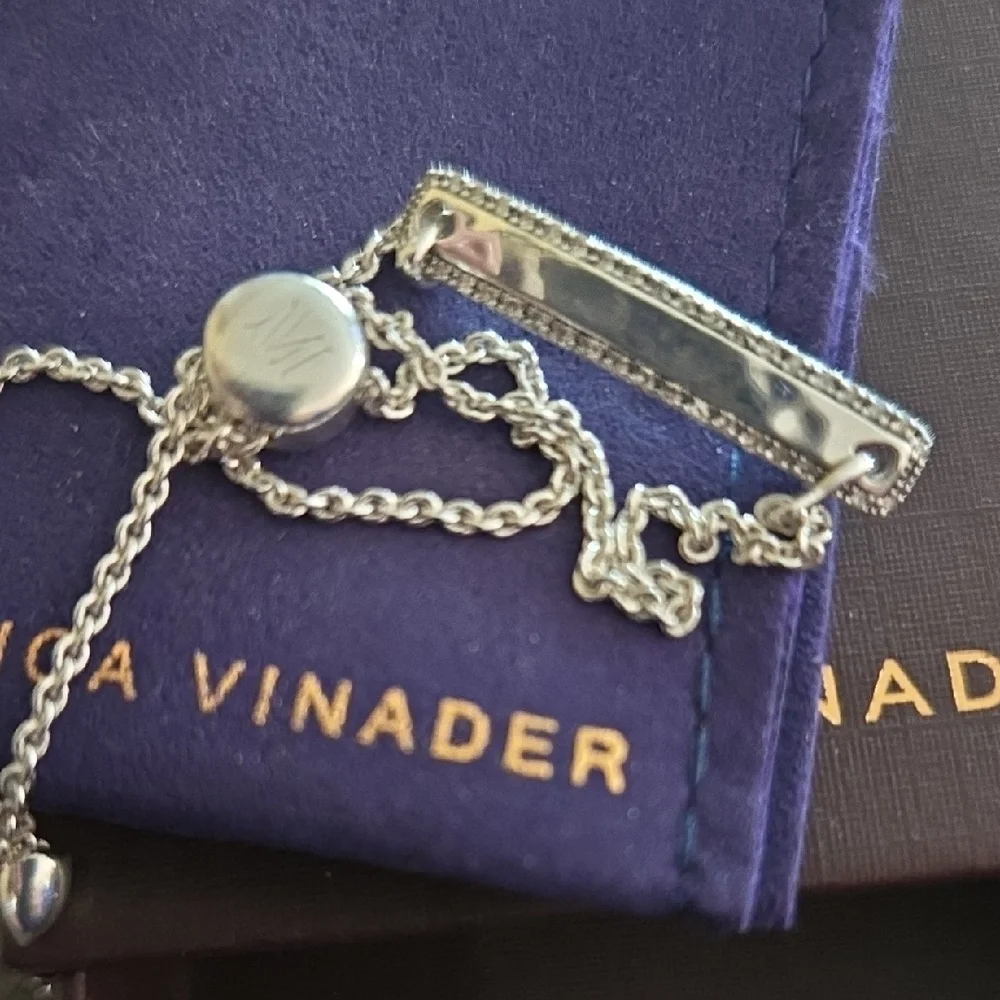 Monica Vinader Havana Bar, Diamond Pave Silver Chain Bracelet😍 💜🩷 - Picture 2 of 5